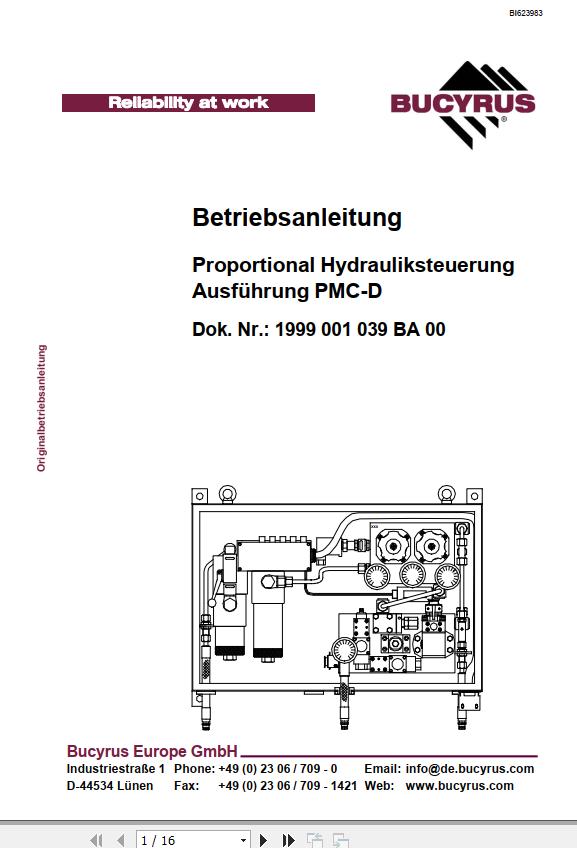 CAT Plow RHH 800 PF 3 822 Proportional Hydraulic Control Execution PMC D Operation Manual BI623983 DE