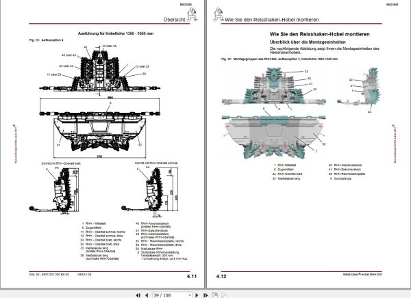 CAT Plow RHH 800 PF 3 822 Reisshaken Planes Operation And Maintenance Manual BI623988 DE 1
