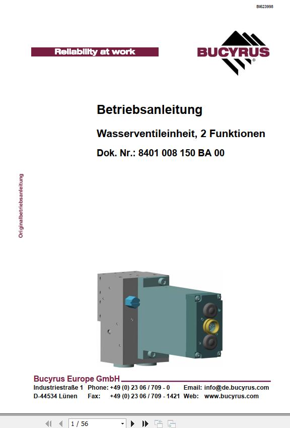 CAT Plow RHH 800 PF 3 822 Water Valve Unit 2 Function Operation And Maintenance Manual BI623998 DE