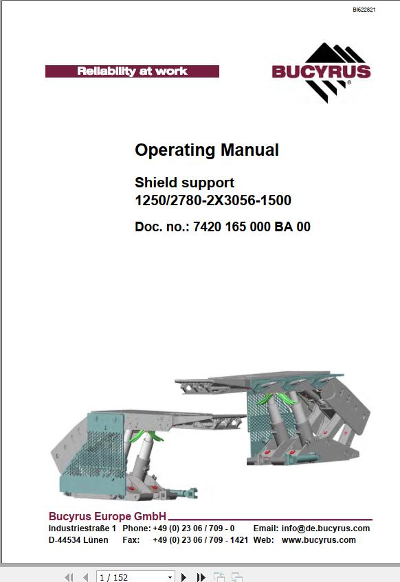 CAT Roof Support 1250 2780 2X3056 1500 Operation Manual BI622821