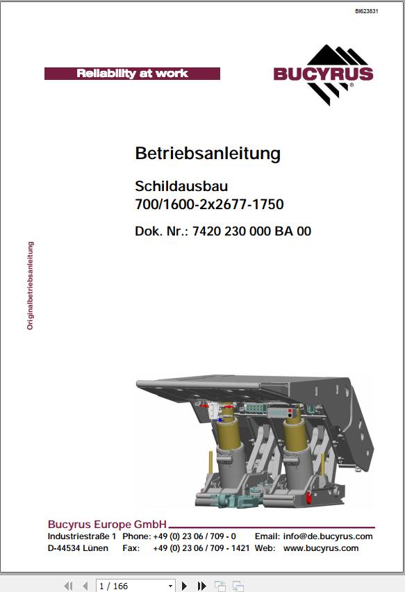 CAT Roof Support 700 1600 2x2677 1750 Operation Manual BI623831 DE