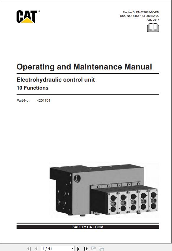 CAT Roof Support Electrohydraulic Control Unit 10 Functions Operation And Maintenance Manual EM027863
