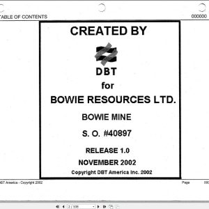 CAT Roof Support Face Shield Bowie Resources Operation And Maintenance Manual BI377612