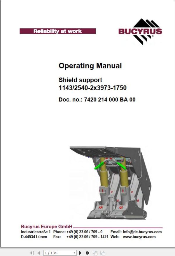 CAT Roof Support Face Shield Operation And Maintenance Manual BI634158