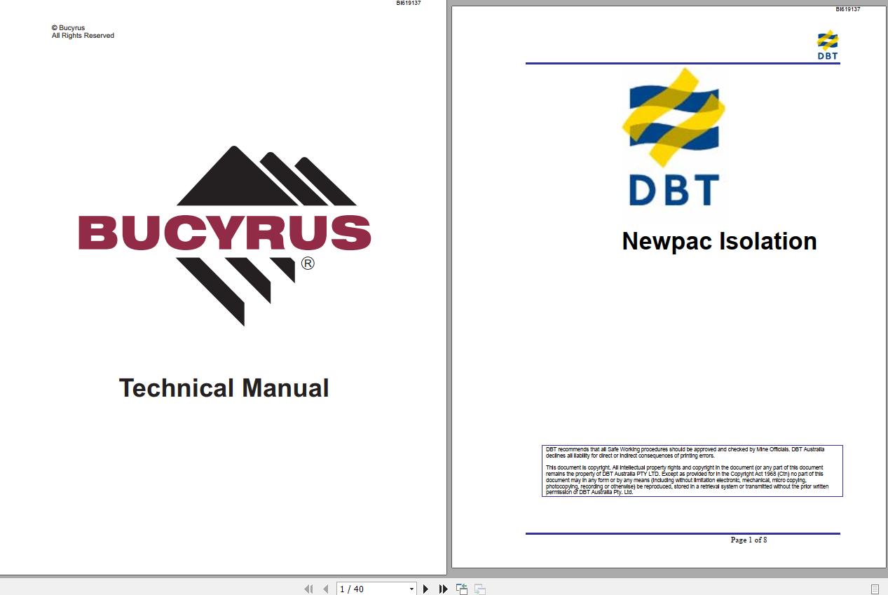 CAT Roof Support Newpac Pump Station Isolation Technical Manual BI619137