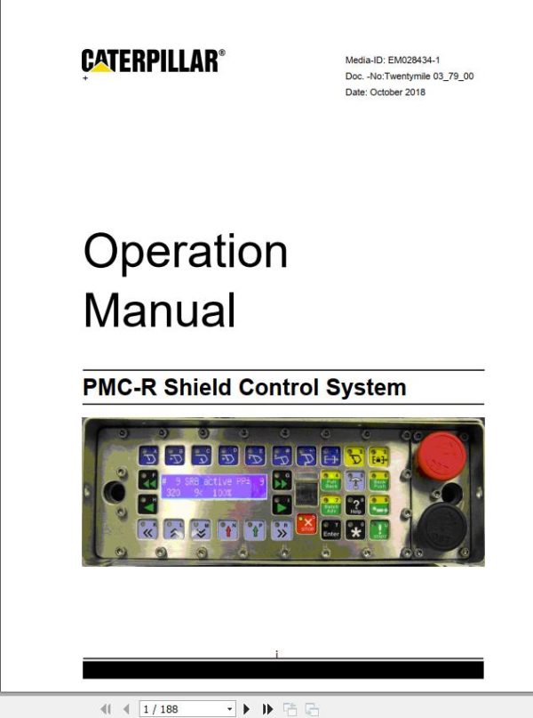 CAT Roof Support PMC R Shield Control System Operation Manual EM028434