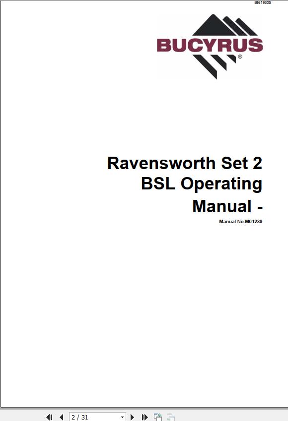 CAT Roof Support Ravensworth Set 2 BSL Operating Manual BI619305