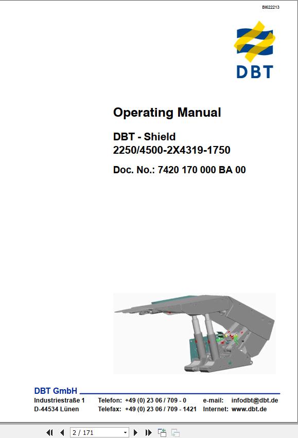 CAT Roof Support Shield 2250 4500 2X4319 1750 Operating Manual BI622213