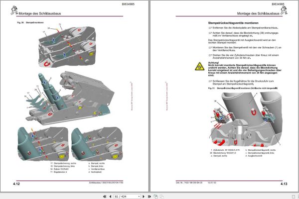 CAT Roof Support Shield Removal 1300 3100 2×5104 1750 Operation Manual BI634985 DE 1