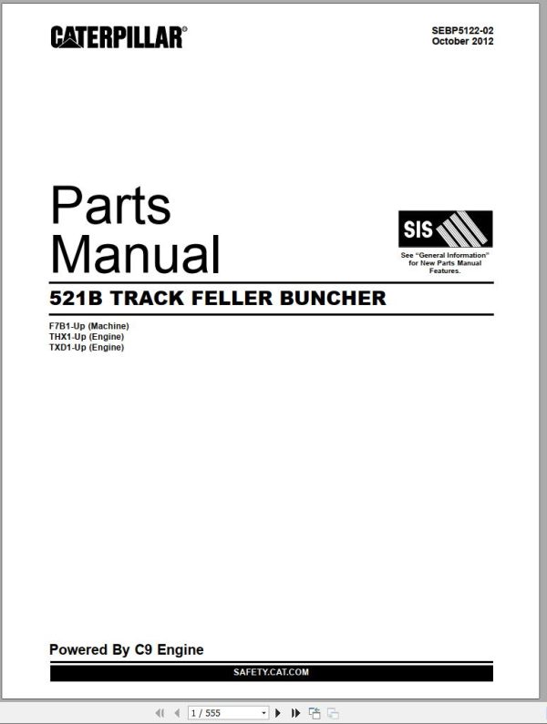 CAT Track Feller Buncher 521B Parts Manual SEBP5122 02 2012