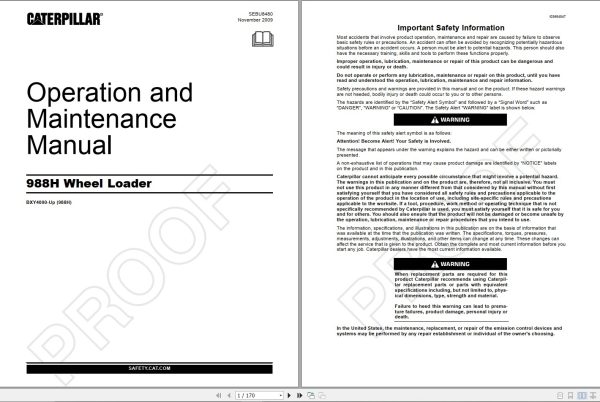CAT Wheel Loader 988H Operator and Service Training Manual 2