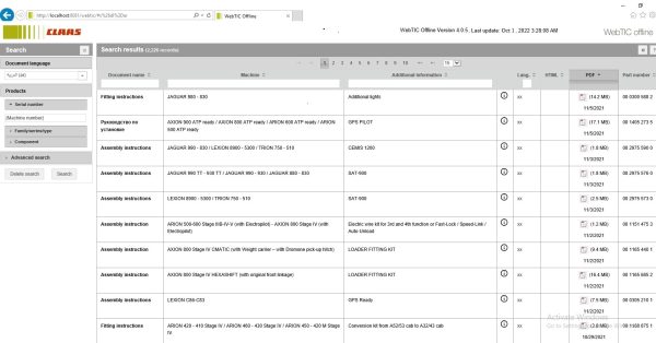 CLAAS WebTIC Offline AR 10.2022 Operator Manual Repair Manual Service Documentation DVD 2