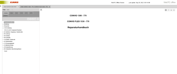CLAAS WebTIC Offline DE German 10.2022 Operator Manual Repair Manual Service Documentation DVD 1