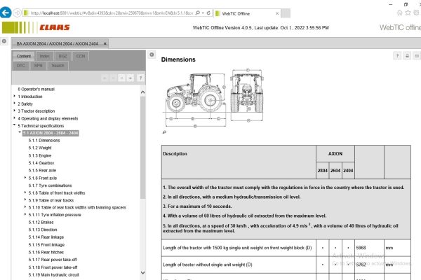 CLAAS WebTIC Offline EN 10.2022 Operator Manual Repair Manual Service Documentation DVD 3