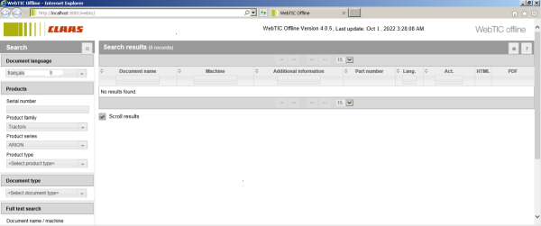 CLAAS WebTIC Offline FR 10.2022 Operator Manual Repair Manual Service Documentation DVD 1