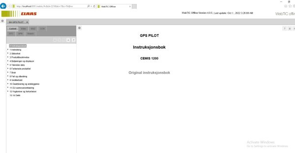 CLAAS WebTIC Offline NO 10.2022 Operator Manual Repair Manual Service Documentation DVD 2
