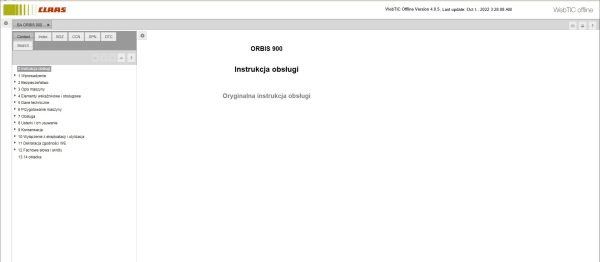 CLAAS WebTIC Offline PL Polski 10.2022 Operator Manual Repair Manual and Service Documentation DVD 3