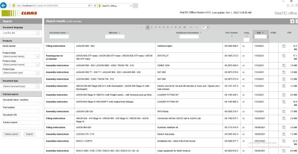 CLAAS WebTIC Offline TH 10.2022 Operator Manual Repair Manual Service Documentation DVD 1