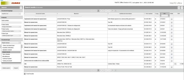 CLAAS WebTIC Offline ES 05.2022 Operator Manual Repair Manual and Service Documentation DVD 25e453ee7da62d713