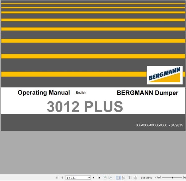 Case Bergmann Dumper 3012 Operating Manual 04.2015