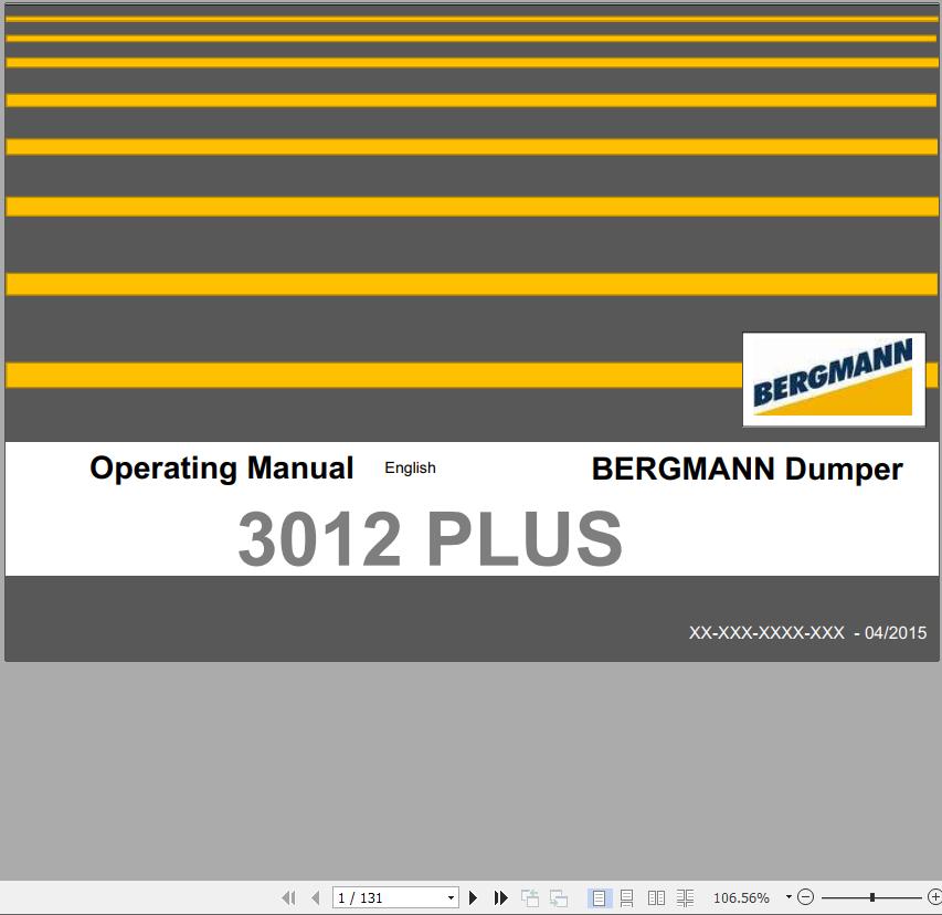 Case Bergmann Dumper 3012 Operating Manual 04.2015