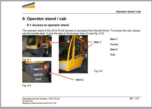 Case Bergmann Dumper 3012 Operating Manual 04.2015 1