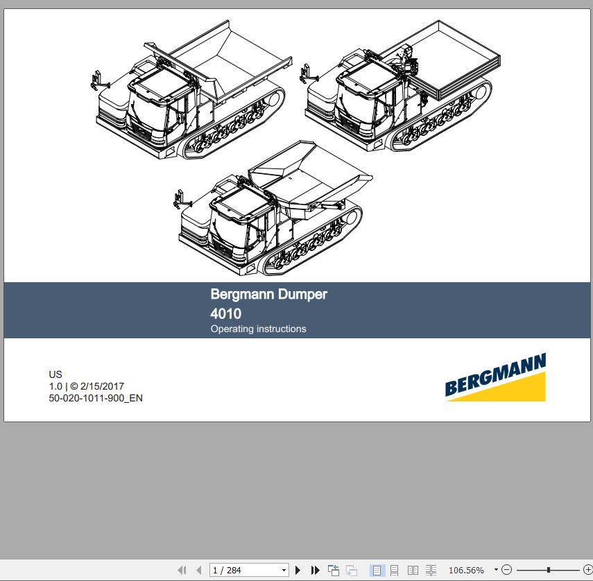 Case Bergmann Dumper 4010 Operating Instruction 02.2017