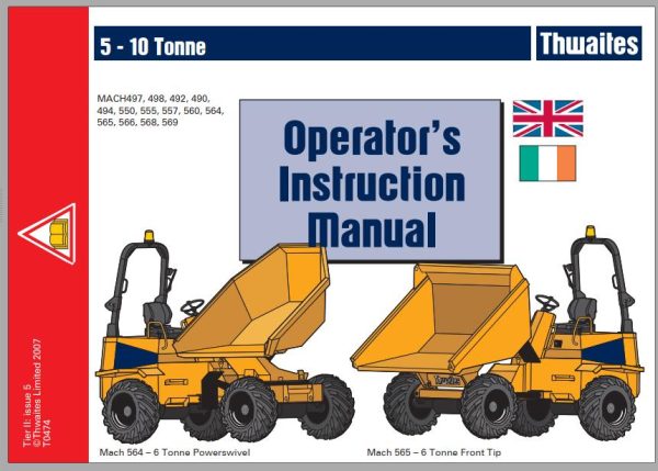 Case THWAITES Dumpers Mach 497 569 Operators Manual