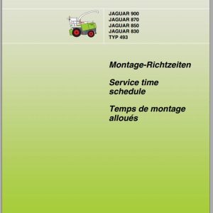 Claas Forage Harvester Jaguar 980 930 Operator Manual ZH
