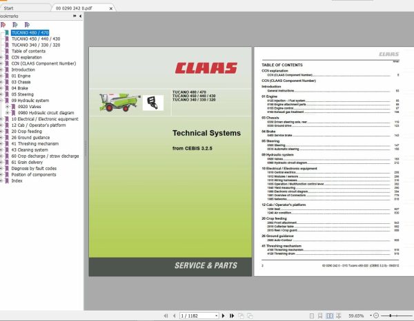 Claas TUCANO 480 430 340 320 Technical Systems EN 1