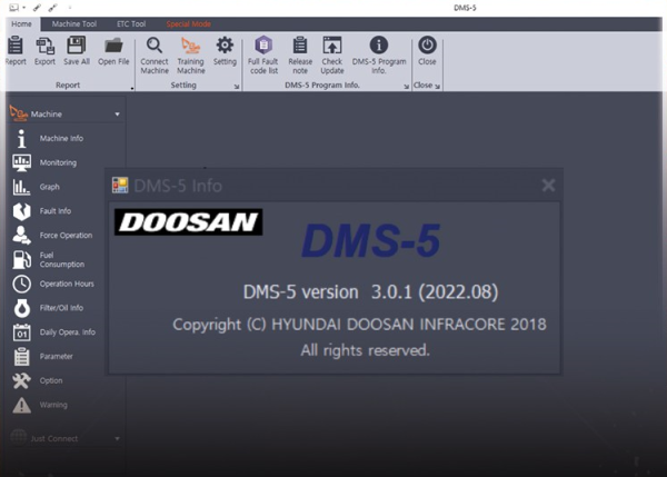 Doosan DMS 5 V3.0.1 Updated 08.2022 Excavator Wheel Loader Monitoring Program 1