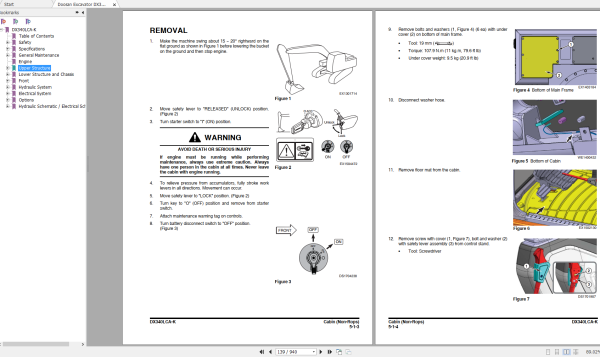 Doosan Excavator DX340LCA K Shop Manual 20001 and up 2018 2