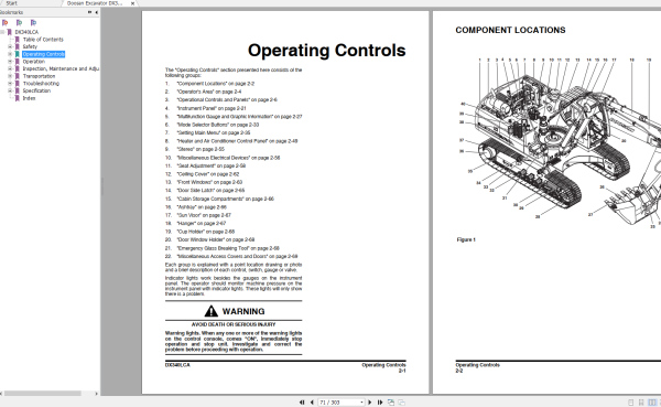 Doosan Excavator DX340LCA Operation and Maintenance Manuals 5001 and up 2015 2