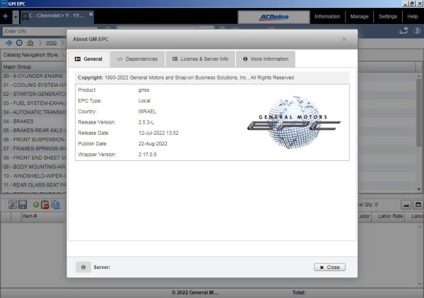 General GMIO Motors Asia Africa EPC 09.2022 Spare Parts Catalog DVD 3