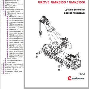 Grove Crane GMK 5150L Parts Catalog Schematics Operation and Maintenance Manual EN DE