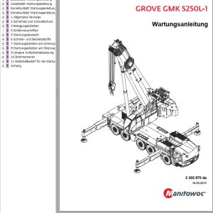 Grove Crane GMK 5250L 1 Parts Catalog Pneumatic Schematic Maintenance Manual EN DE