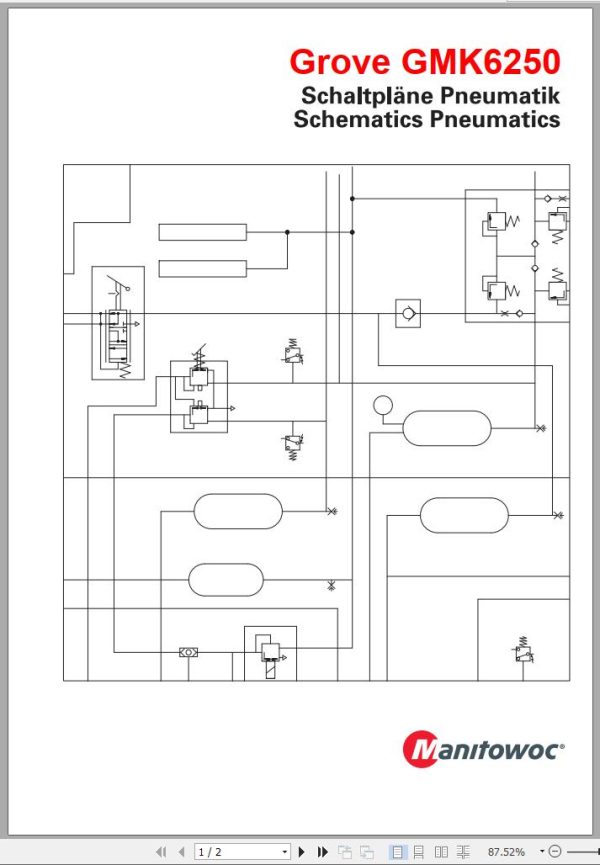 Grove Crane GMK 6250 Operation Manual Pneumatic Schematic 1