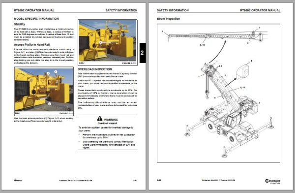 Grove Crane RT800E Operator Manual and Schematic 1