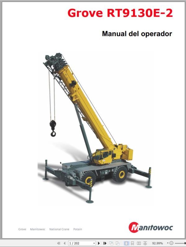 Grove Crane RT9130E 2 Operator Manual and Schematic EN ES 1