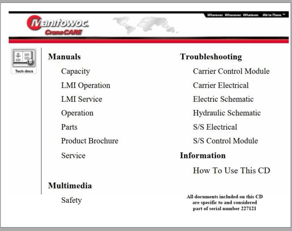 Grove Crane RT9130E Service Operator Parts Manual and Schematic 227121