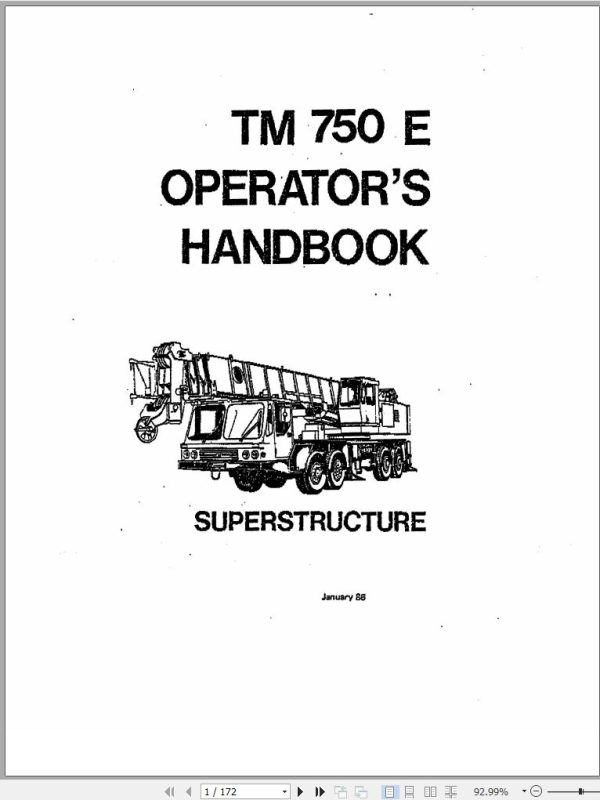 Grove Crane TM750E Operation Manual and Hydraulic Schematic