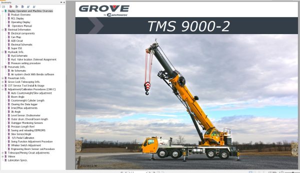Grove Crane TMS 9000 2 Service Manual Operation Manual Schematics