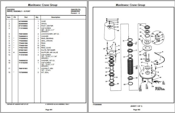 Grove Crane TMS700 Operator Manual and Parts Catalog 1