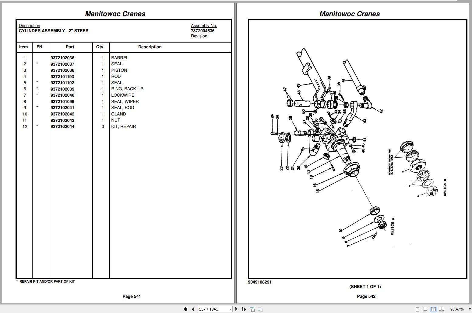 Grove Crane TMS750B Parts Catalog 1