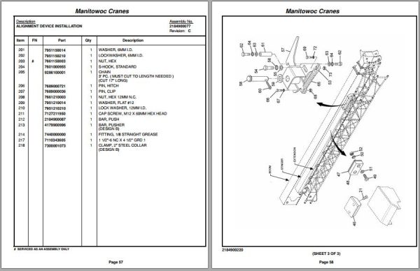 Grove Crane TTS870B Parts Catalog Schematics