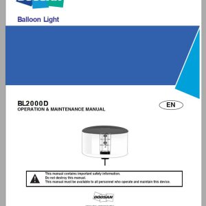 Ingersoll Rand Balloon Light BL2000D Operation and Maintenance Manual 2014