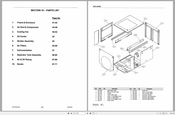 Ingersoll Rand Compressor Module XHP650CM Parts Manual Operating and Maintenance Manual 2012 2