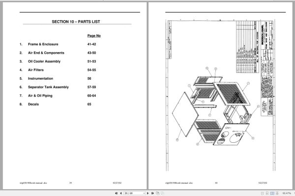 Ingersoll Rand Compressor Module XHP900CMH Parts Manual Operating and Maintenance Manual 2012 2