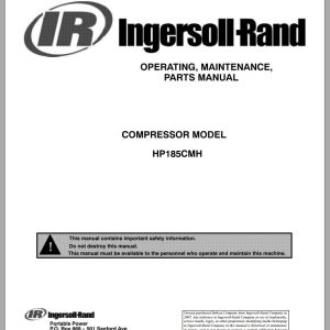 Ingersoll Rand Compressor Modules HP185CMH Part Manual Operation and Maintenance Manual 2013 1