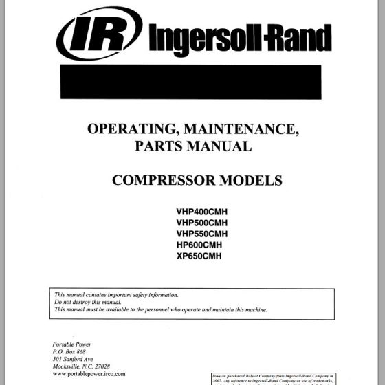Ingersoll Rand Compressor Modules VHP30RMH Part Manual 2013